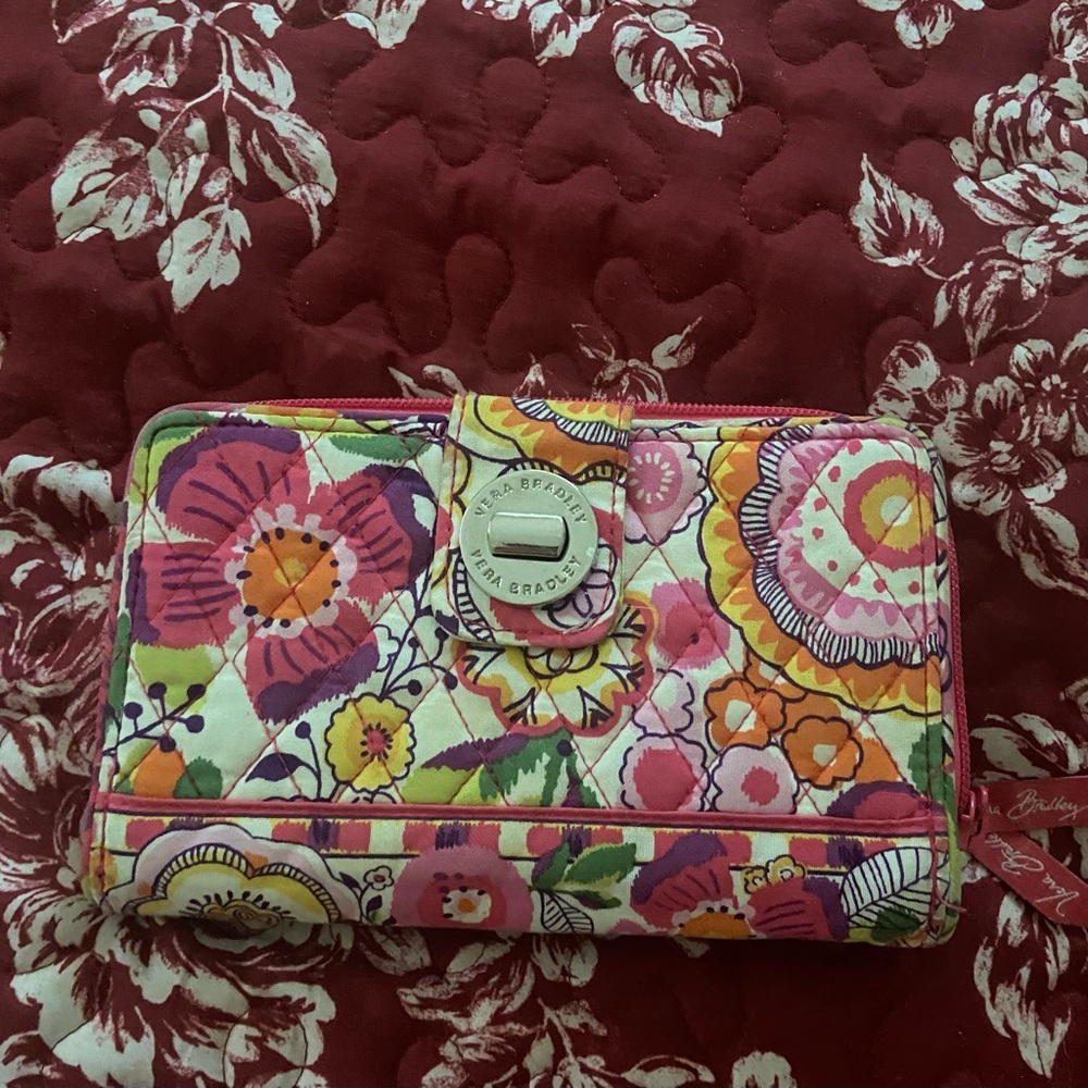 Vera Bradley Pink and Orange Floral Wallet